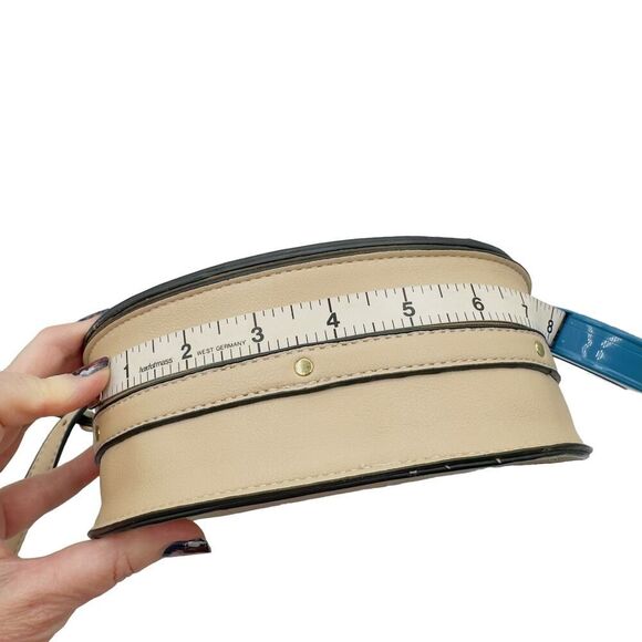 Chloe Style Crossbody Ring Bag-Beige Vegan Leather Gold Hardware - Picture 15 of 16